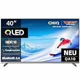 CHIQ 40QA10 40 Zoll Ful-HD QLED Smart TV, HDR10, Dolby Audio, Chromecast, rahmenloses Metallgehäuse, integrierter Triple Tuner (DVB-C/T/T2/S/S2), Airplay, Prime Video