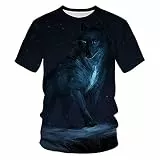 3D Druckten Sommer-Beiläufige Ashion Herren Tops Wolf 3D Print T-Shirt Cooles Lustiges T-Shirt Kurzarm Tops T-Shirt-XL