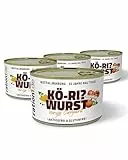 ration1 Würzige Currywurst 4x 400g , Fertiggerichte lange haltbar, leckere Bratwurst in Curry Sauce, laktosefrei & glutenfrei, Outdoor, Trekking Nahrung, Camping, Festival, Survival Notfallnahrung