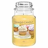 Yankee Candle Duftkerze im Glas (groß) | Vanilla Cupcake | Kerze mit langer Brenndauer bis zu 150 Stunden | Perfekte Geschenke für Frauen