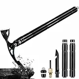 Japaknvies Spitzhacke 8 in 1 Multifunktional Kreuzhacke Gartenhacke mit Stiel 42cm Länge rutschfest Spitzhacken mit Survival Messer Spitzhacke für Graben,Eisbrechen und Jäten