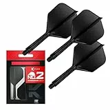 Target Darts K Flex Integrierter Dart-Flug und -Schaft, Nr. 2 Schwarz (Mittelstufe) | 3er-Pack K-Flex – Nr. 2, Präzisionsgeformte 2-in-1-Dart-Flüge und -Dart-Schäfte | Professionelles Dart-Zubehör
