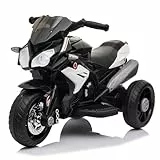 LEADZM Elektro-Kindermotorrad, 6V 7Ah Elektro-Dreirad Kinderfahrzeug für 3-6 Jahre (Schwarz)