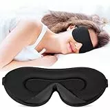 Sommer Atmungsaktive 3D Schlafmaske, Boniesun 2024 Schlafmaske für Seitenschläfer, Vollständige Lichtblockierung Augenmaske für Männer & Frauen, ohne die Wimpern zu berühren