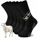 inaWarm Merino Socken Herren Damen 3 Paar – Warme Wollsocken, Atmungsaktive Thermosocken Wintersocken, Weiche Wandersocken Sportsocken, Trekkingsocken für Outdoor & Arbeit, Schwarz 43-46
