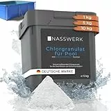 NASSWERK® Chlorgranulat für Pool 5kg | Hocheffektives Schnellchlorgranulat für Pool & Whirlpool | Chlor Granulat zur Schockchlorung & Stoßchlorung | Chlor Granulat Pool 5 kg | Poolpflege Desinfektion