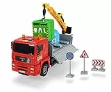 Dickie Toys Heavy City Truck, Man LKW, Spielzeuglaster mit Friktion, inkl. Zubehör, bewegliche Teile, 20 cm, 4 Verschiedene Ausführungen, ab 3 Jahren