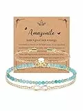 JSDDE Damen Perlenarmband mit Infinity Symbol Heilsteine Edelsteine Armband Talisman Glücksbringer spirituellen Schmuck für Damen Frauen (Amazonit)