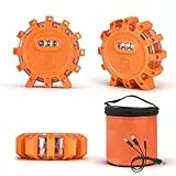 Yinaolan 3 Stück LED Warnleuchte Auto Panne Mit 9 Blinkmodi,Wasserdicht Warnleuchten & Notbeleuchtung Warnlampe Mit Mit Usb-Autoladegerät Und 3-In-1-Ladekabel, FüR Boot Schiff FüR PKW LKW RV