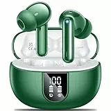 AOVOCE Bluetooth Kopfhörer,Kopfhörer Kabellos Bluetooth 5.3 Sport In-Ear Kopfhörer mit 4X ENC Mikrofonen bass-Stereo & 42h Spielzeit IPX7 wasserdicht kopfhörer LED-Akku-Anzeige,Grün