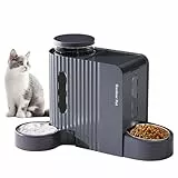 Gardner Pet Automatischer Futterspender für Katzen/Hunde 2 Näpfe(6L*2), Nicht elektrisch Futterautomat und Wasserspender Hund mit Edelstahlschüssel, Ohne Strom, BPA Frei, Gravitation Katzenfutter Grau