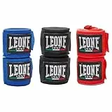 LEONE 1947, 3 Paar Bandagen schwarz/blau/rot, 3,5 m, AB705P