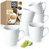 Moritz & Moritz BASIC Kaffeetassen Set 6-teilig - ca. 300ml aus hochwertigem Porzellan in klassischem Weiß - Perfekt für Kaffee, Tee, heiße Schokolade, Cappuccino