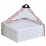 Transparente Plane Mit öSen 2x1m Abdeckplane Wasserdicht -Durchsichtig Tarp FüR GartenmöBel,Bauernhof,Balkon (Weißer Grenze)