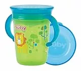 Nuby - 360° Wonder Cup mit Handgriffen - Trinklernbecher mit 360° Trinkrand - 240 ml Auslaufsicher Becher für Babys und Kinder - BPA-frei - Grün - 6+ Monate