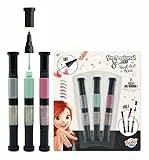 BUKI PS102 - Nagellackstifte für Kinder – 3 Doppeltank-Stifte in Rosa, Grün & Silber - Ab 8 Jahren
