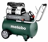 metabo Kompressor Basic 270-50 OF Silent - 50L Kessel, 10 bar Druck, 130 l/min Füllleistung - Ölfrei, leise, mobiler Werkstatt-Kompressor für Heimwerker & Profis - Inkl. Schnellkupplung und Zuggriff