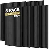 8 Pack Akustikpaneele Selbstklebend, TONOR 120x60x1.8cm große Schalldämmung Akustikplatten, Schallschutz Schallabsorber Lärmschutz Wand Sound Proof Panel für Studio Büro Haus Wanddekoration, Schwarz
