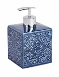 WENKO Seifenspender Cordoba Blau Keramik - Flüssigseifen-Spender, Spülmittel-Spender Fassungsvermögen: 0.5 l, Keramik, 8.5 x 13 x 8.5 cm, Blau, 13 x 8.5 x 8.5 cm