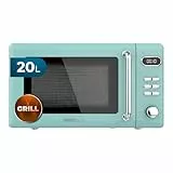 Cecotec Digitale Mikrowelle mit Grill Proclean 5110 Retro Green, 700 W in 5 Stufen, Timer bis 60 Minuten, 8 Programme und Auftaumodus, Vintage-Design in Grün