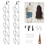 LINFIDITE Cap Halter Tür Hut Racks, Baseball Cap Halterung Schrank hängende Einstellbare Huthalter,für Schals Handtaschen Handtücher Kleidung Krawatten mit Haken zum Aufhängen, 10 Stück schwarz