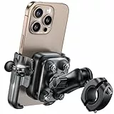 Lamicall Handyhalterung Motorrad, Fahrrad Handyhalter - [Ganzmetall & Vibrationsgedämpft] Handy Halterung Motorrad mit Verlängerungsarm, Lenker Halter für Video, für iPhone 17/16, 4,7-7,2 Zoll Handys