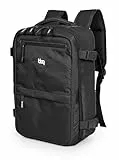 Hauptstadtkoffer blnbag M6 - Handgepäck Reiserucksack 40x20x25 cm Ryanair robuster Rucksack mit Laptop-Fach, Flugzeug Underseater Rucksack Carry-On 20 L, Tagesrucksack, Freizeit, Uni, Reisen, Black