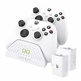 Venom Twin-Ladestation mit 2 x wiederaufladbaren Akkupacks – Weiß (Xbox Series X & S/Xbox One)