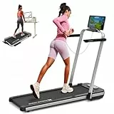 Mobvoi Home Laufband SE, Intelligente KI 3-in-1-Klapplaufband, elektrisches Laufband, 2,5 PS, kompakt tragbar unter dem Schreibtisch, 12 km/h, Fernbedienung, platzsparend, TicSports APP, 120kg Silber