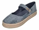 TOMS Damen - Carolina Mary Jane 10021873 - Dark Sky Textured Denim, Größe:38 EU