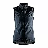 Craft ADV Essence Light Wind Vest W Black L - Fahrradweste Damen ultraleicht winddicht wasserabweisend atmungsaktiv reflektierend Packable Rennrad Weste Sommer Laufweste Outdoor
