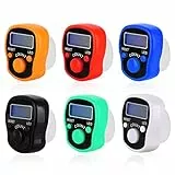 DAJASD Digitaler Fingerzähler, 6 Stück Reihenzähler Stricken mit LED Licht & Verstellbarer Fingerring, Elektronische Handzähler, Finger Zähler, Mini Finger Zähler für Sport Golf, Stricken, Weben