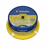 Verbatim 43489 DVD+RW, 4.7 GB, 4X Spindle, 25 Stück