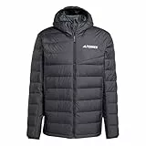 adidas Men's Terrex Multi Light Down CLIMAWARM Hooded Jacket, Black, L