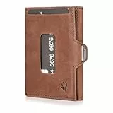 DONBOLSO Slim Wallet XS Herren Geldbörse - Edles Kartenetui Herren aus Leder mit Münzfach RFID-Schutz und 5 Kartenfächern - Kompakte Slim Wallet Geldscheinbörse für die Hosentasche - 9 x 7 cm