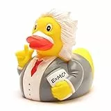 DUCKSHOP I Badeente Einstein I Quietscheente I Quietscheentchen L: 9 cm I Geschenk Wissenschaftler I Präsent Sammler