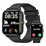 Smartwatch Damen Herren,1.83'HD Touchscreen, 20 Tage Akkulaufzeit, Fitnessuhr mit Pulsuhr Schlafmonito Schrittzähler, Bluetooth Anruffunktion, 112+ Sportmodi, IP68 Wasserdicht Sportuhr für iOS/Android