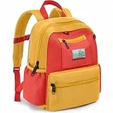 OUUTMEE Süßer und leichter Kinderrucksack für Jungen und Mädchen (2-5 Jahre), perfekt für Kindergarten, Vorschule, Reisen und Ausflüge Rot & Gelb