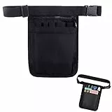 VIKY® Krankenschwester Gürteltasche, Krankenschwester Tasche, Gürteltasche Arbeit mit Verstellbarem Gürtel und Mehreren Fächern, Nurse Pflege Zubehör, Multifunktionale Hüfttasche Damen Herren(Schwarz)