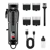 Anluomania Haarschneider Herren, Haarschneidemaschine Profi, Elektrisch Haartrimmer Kabellos, Präzisionstrimmer Wiederaufladbar, Langhaarschneider mit 4 Führungskämmen, Friseur mit LED-Anzeige