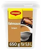 MAGGI Professional Rahm-Sauce braun, keine kennzeichnungspflichtige Zusatzstoffe, vegetarisch, Ergiebigkeit 5,8L, 1er Pack (650g GastroBox)