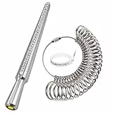 DoGeek Ringgrössenmesser Metall Ringmaß Ringmesser Ringdorn Set/UK, EU, USA und Switzerland (Metall)