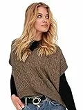 ONLY Damen Pullunder Strickpullunder ONLMELODY XS S M L XL Beige Braun V-Neck, Größe:L, Farbe:Caribou Melange 15249328