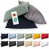 Blumtal Kissenbezug 40 x 80 cm (2er Set) - Hellgrün - 100% Baumwoll-Jersey, Oeko-Tex Zertifiziert, Kopfkissenbezug - Kissenhülle für Kissen mit Reißverschluss