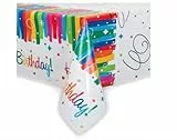 Kunststoff-Tischdecke - 2,13 m x 1,37m - Regenbogenbänder-Geburtstagsfeier, 84' x 54'