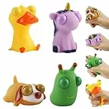 Squeeze Spielzeug, Darryy 4 Stück Popping Out Eyes Squeeze Toys, Stress Squeeze Spielzeug, Squishy Squeeze Spielzeug, Lustig Augen Out Squeeze Spielzeug für Erwachsene und Kinder