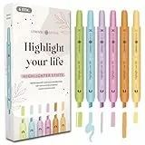 LEBENSKOMPASS® Textmarker Set mit Klick-Technologie - Highlighter Pen Set mit 6 leuchtenden Farben - Pastell Textmarker mit Klick-Technologie - perfekte Marker für Bücher, Lernen & Bullet Journal