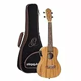 Ortega Guitars Konzert Ukulele Elektro-Akustisch – Timber Series – Inklusive Gigbag – Zebrano, Natur (RFU11ZE)