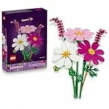 LEGO Botanicals Kosmeen - Künstlicher Blumenstrauß mit 3 Kosmeen & 2 Lampenputzergras Stielen - DIY Kunstblumen Kinderzimmer Deko - Geburtstagsgeschenk für Mädchen ab 9 Jahren & Erwachsene - 11514