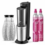 SodaStream Crystal 3.0 Wassersprudler mit 2x Quick-Connect CO2-Zylinder und 2x Glaskaraffen
